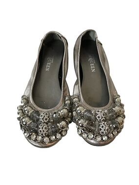 Alexander McQueen Silver Embellished Ballet Flats Size 36 (6)